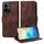 Per vivo Y77 5G / iQOO Z6 Lite Custodia per telefono in pelle con motivo a rombi e stelle in rilievo globale (marrone)