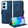 Per vivo Y78 5G Global / V29 Lite Custodia in pelle con motivo a rombi in rilievo e stelle (blu)