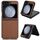Custodia per PC in pelle PU per Samsung Galaxy Z Flip6 (marrone)