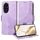 Custodia per telefono in pelle stellata con rombo goffrato per Honor 200 (viola) Custodia per telefono in pelle stellata con rombo goffrato per Honor 200 (viola)