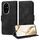 Custodia per telefono in pelle stellata con rombo goffrato per Honor 200 Pro (nera) Custodia per telefono in pelle stellata con rombo goffrato per Honor 200 Pro (nera)