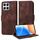 Custodia per telefono in pelle stellata con motivo a rombi in rilievo per Honor Play6T Pro (marrone) Custodia per telefono in pelle stellata con motivo a rombi in rilievo per Honor Play6T Pro (marrone)