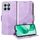Custodia per telefono in pelle stellata con rombi in rilievo per Honor X8b (viola)