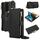 Custodia per telefono in pelle a portafoglio multifunzionale con anello a tracolla per Samsung Galaxy S22 5G (nera)