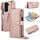 Per Samsung Galaxy S22 5G Custodia a tracolla multifunzionale in pelle con anello a tracolla (oro rosa) Per Samsung Galaxy S22 5G Custodia a tracolla multifunzionale in pelle con anello a tracolla (oro rosa)