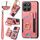 Per Honor X6a Custodia per telefono a portafoglio multi-card RFID con anello retro skin-feel (rosa) Per Honor X6a Custodia per telefono a portafoglio multi-card RFID con anello retro skin-feel (rosa)