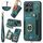 Per Honor X6a Custodia per telefono a portafoglio multi-card RFID con anello retro skin-feel (verde) Per Honor X6a Custodia per telefono a portafoglio multi-card RFID con anello retro skin-feel (verde)