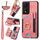 Per Honor X7b Custodia per telefono a portafoglio multi-card RFID con anello retro skin-feel (rosa) Per Honor X7b Custodia per telefono a portafoglio multi-card RFID con anello retro skin-feel (rosa)