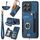Per Honor X8b Custodia per telefono a portafoglio multi-card RFID con anello retro skin-feel (blu) Per Honor X8b Custodia per telefono a portafoglio multi-card RFID con anello retro skin-feel (blu)
