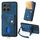 Custodia per cellulare in pelle pieghevole con portafoglio retrò per Honor X6a con cinturino (blu) Custodia per cellulare in pelle pieghevole con portafoglio retrò per Honor X6a con cinturino (blu)