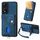 Custodia per cellulare in pelle pieghevole con portafoglio retrò per Honor X7b con cinturino (blu) Custodia per cellulare in pelle pieghevole con portafoglio retrò per Honor X7b con cinturino (blu)