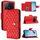 Per Xiaomi Poco X6 Pro / Redmi K70E Custodia per telefono in pelle con texture rombica con cordino (Rosso) Per Xiaomi Poco X6 Pro / Redmi K70E Custodia per telefono in pelle con texture rombica con cordino (Rosso)