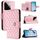 Per Xiaomi 14 Custodia per cellulare in pelle con texture rombica con cordino (rosa) Per Xiaomi 14 Custodia per cellulare in pelle con texture rombica con cordino (rosa)