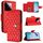 Per Xiaomi 14 Custodia per cellulare in pelle con texture rombica con cordino (rosso) Per Xiaomi 14 Custodia per cellulare in pelle con texture rombica con cordino (rosso)
