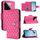 Per Xiaomi 14 Custodia per cellulare in pelle con texture rombica con cordino (rosa rossa) Per Xiaomi 14 Custodia per cellulare in pelle con texture rombica con cordino (rosa rossa)