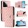 Per Xiaomi 14 Custodia per telefono in pelle con texture rombica con cordino (rosa corallo) Per Xiaomi 14 Custodia per telefono in pelle con texture rombica con cordino (rosa corallo)