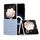 Custodia per telefono in PU con struttura in tessuto traslucido satinato per Honor Magic V Flip (azzurro) Custodia per telefono in PU con struttura in tessuto traslucido satinato per Honor Magic V Flip (azzurro)