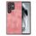 Custodia per telefono con cover posteriore per PC in pelle vintage per Samsung Galaxy S24 Ultra 5G (rosa)