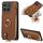 Custodia per telefono posteriore con cerniera verticale con anello in pelle incrociata per Honor X6a (marrone) Custodia per telefono posteriore con cerniera verticale con anello in pelle incrociata per Honor X6a (marrone)