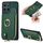 Custodia per telefono posteriore con cerniera verticale con anello in pelle incrociata per Honor X6a (verde) Custodia per telefono posteriore con cerniera verticale con anello in pelle incrociata per Honor X6a (verde)