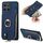 Custodia per telefono posteriore con cerniera verticale con anello in pelle incrociata per Honor X6a (blu) Custodia per telefono posteriore con cerniera verticale con anello in pelle incrociata per Honor X6a (blu)