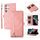 Per Samsung Galaxy S22 Ultra 5G Zipper Card Slot Buckle Wallet Custodia in pelle per telefono (rosa) Per Samsung Galaxy S22 Ultra 5G Zipper Card Slot Buckle Wallet Custodia in pelle per telefono (rosa)