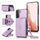 Per Samsung Galaxy S23+ 5G Custodia per cellulare in pelle con porta carte di credito a tracolla (viola) Per Samsung Galaxy S23+ 5G Custodia per cellulare in pelle con porta carte di credito a tracolla (viola)