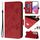 Per Samsung Galaxy S22 5G Custodia in pelle antifurto RFID con motivo rosa in rilievo (rosso) Per Samsung Galaxy S22 5G Custodia in pelle antifurto RFID con motivo rosa in rilievo (rosso)