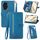 Custodia per telefono in pelle con cerniera fiore goffrato per Honor 200 Pro (blu) Custodia per telefono in pelle con cerniera fiore goffrato per Honor 200 Pro (blu)