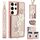 Custodia per cellulare in pelle con motivo floreale a tracolla per Samsung Galaxy S22 Ultra 5G (oro rosa) Custodia per cellulare in pelle con motivo floreale a tracolla per Samsung Galaxy S22 Ultra 5G (oro rosa)