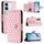 Custodia per cellulare in pelle con texture rombica per vivo V29 / V29 Pro con cordino (rosa) Custodia per cellulare in pelle con texture rombica per vivo V29 / V29 Pro con cordino (rosa)