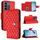 Custodia per cellulare in pelle con texture rombica per vivo V27e / T2 con cordino (rosso) Custodia per cellulare in pelle con texture rombica per vivo V27e / T2 con cordino (rosso)