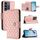 Per vivo V27e / T2 Custodia per telefono in pelle con texture rombica con cordino (rosa corallo) Per vivo V27e / T2 Custodia per telefono in pelle con texture rombica con cordino (rosa corallo)
