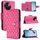 Custodia per cellulare in pelle con texture rombica per vivo V30e con cordino (rosa rossa) Custodia per cellulare in pelle con texture rombica per vivo V30e con cordino (rosa rossa)