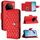 Custodia per cellulare in pelle con texture rombica per vivo X100 Pro con cordino (rosso) Custodia per cellulare in pelle con texture rombica per vivo X100 Pro con cordino (rosso)