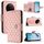 Per vivo X100 Pro Custodia per cellulare in pelle con texture rombica con cordino (rosa corallo) Per vivo X100 Pro Custodia per cellulare in pelle con texture rombica con cordino (rosa corallo)