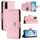 Per vivo Y20 / Y20i / Y20s / Y20a Custodia per cellulare in pelle con texture rombica con cordino (rosa) Per vivo Y20 / Y20i / Y20s / Y20a Custodia per cellulare in pelle con texture rombica con cordino (rosa)