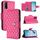 Per vivo Y20 / Y20i / Y20s / Y20a Custodia per cellulare in pelle con texture rombica con cordino (rosa rosso) Per vivo Y20 / Y20i / Y20s / Y20a Custodia per cellulare in pelle con texture rombica con cordino (rosa rosso)