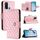 Per vivo Y30 4G Custodia per cellulare in pelle con texture rombica globale con cordino (rosa) Per vivo Y30 4G Custodia per cellulare in pelle con texture rombica globale con cordino (rosa)