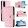 Custodia per cellulare in pelle con texture rombica per vivo Y53s 5G / Y51a / Y33 con cordino (rosa) Custodia per cellulare in pelle con texture rombica per vivo Y53s 5G / Y51a / Y33 con cordino (rosa)