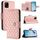 Per vivo Y31s 5G / Y72 5G India Custodia per telefono in pelle con texture rombica con cordino (rosa corallo)
