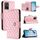 Per vivo Y55s 2023 / Y55 5G / Y75 5G Custodia per telefono in pelle con texture rombica con cordino (rosa) Per vivo Y55s 2023 / Y55 5G / Y75 5G Custodia per telefono in pelle con texture rombica con cordino (rosa)