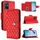 Per vivo Y55s 2023 / Y55 5G / Y75 5G Custodia per telefono in pelle con texture rombica e cordino (rosso) Per vivo Y55s 2023 / Y55 5G / Y75 5G Custodia per telefono in pelle con texture rombica e cordino (rosso)