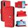 Custodia per cellulare in pelle con texture rombica per vivo Y70s con cordino (rosso) Custodia per cellulare in pelle con texture rombica per vivo Y70s con cordino (rosso)