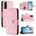Per vivo Y72 5G / iQOO Z3 / Y52 5G Custodia per telefono in pelle con texture rombica con cordino (rosa) Per vivo Y72 5G / iQOO Z3 / Y52 5G Custodia per telefono in pelle con texture rombica con cordino (rosa)