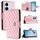 Custodia per cellulare in pelle con texture rombica per vivo Y78+ / Y78 / V29 Lite con cordino (rosa) Custodia per cellulare in pelle con texture rombica per vivo Y78+ / Y78 / V29 Lite con cordino (rosa)