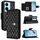 Per vivo Y78+ / Y78 / V29 Lite Custodia per telefono in pelle con texture rombica con cordino (Nero)