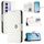 Custodia per cellulare in pelle con texture rombica IDN per vivo Y200e / Y100 con cordino (bianca)