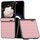 Per Honor Magic V Flip Custodia per telefono in PU con struttura intrecciata in tre parti con telaio nero (rosa) Per Honor Magic V Flip Custodia per telefono in PU con struttura intrecciata in tre parti con telaio nero (rosa)