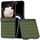 Per Honor Magic V Flip Custodia per telefono in PU con struttura intrecciata in tre parti con telaio nero (verde) Per Honor Magic V Flip Custodia per telefono in PU con struttura intrecciata in tre parti con telaio nero (verde)